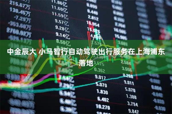 中金辰大 小马智行自动驾驶出行服务在上海浦东落地