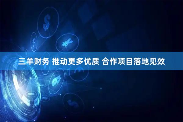 三羊财务 推动更多优质 合作项目落地见效