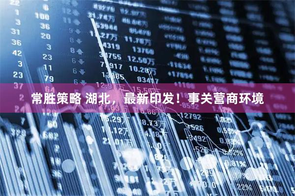 常胜策略 湖北，最新印发！事关营商环境